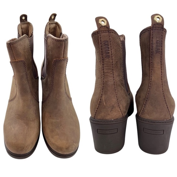 Kodiak Canada’s Waterproof Heeled Chelsea Boot Size 9 Brown Leather Pull On - Picture 4 of 11
